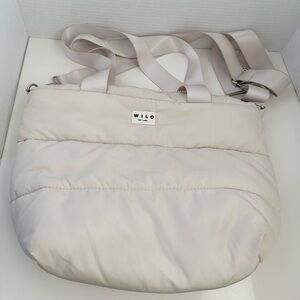 Wilo The Label puffer tote bag Cream Color Crossbody Removable/Adjustable straps